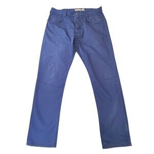 Patagonia Mens Navy Blue Iron Clad Organic Cotton Straight Leg Dress Pants 35x32